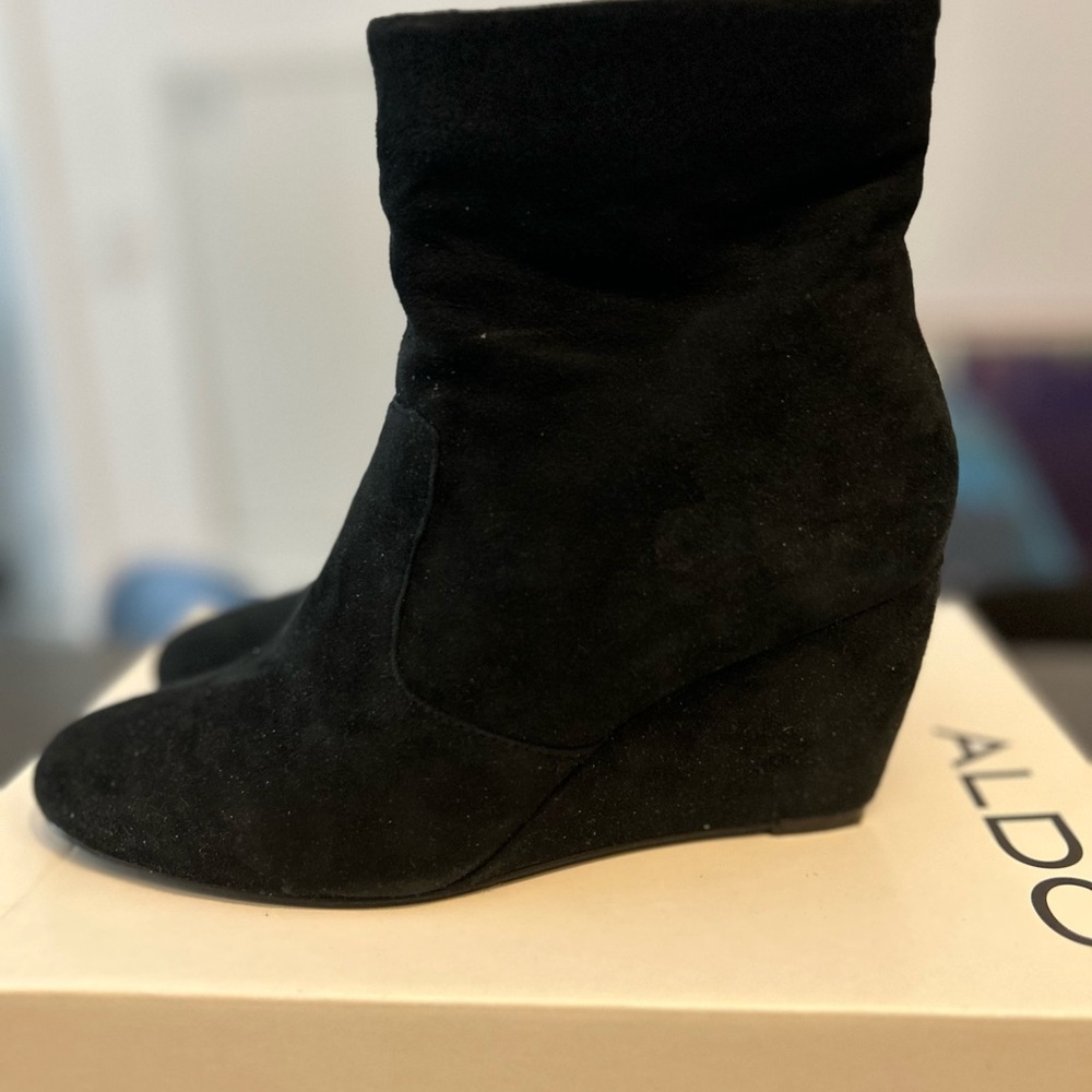 Aldo Women's Black Wedge Boots
